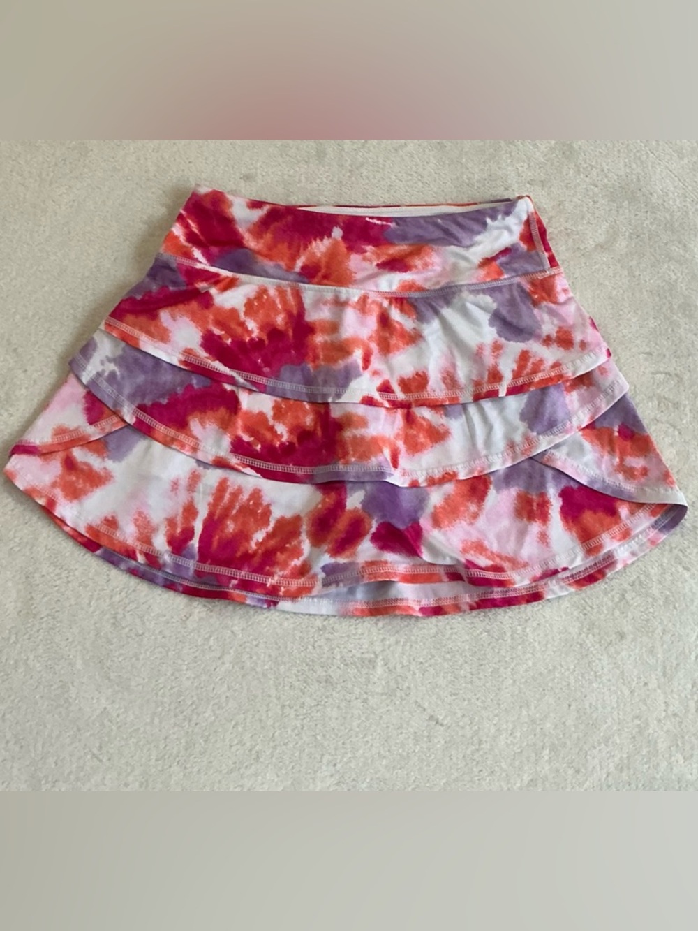 Ideology Tiered Athletic Skort - Pink & Purple Tie-Dye - Size XS
